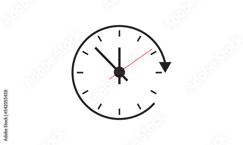 Fototapeta Naklejka Na Ścianę i Meble -  Clock icon in flat style, timer on color background. Vector design element