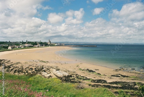 East Sands, St Andrews, Fife, looking towards the Cathedral. photo