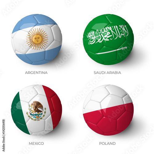 Balls with flags on white background (ID: 542056418)