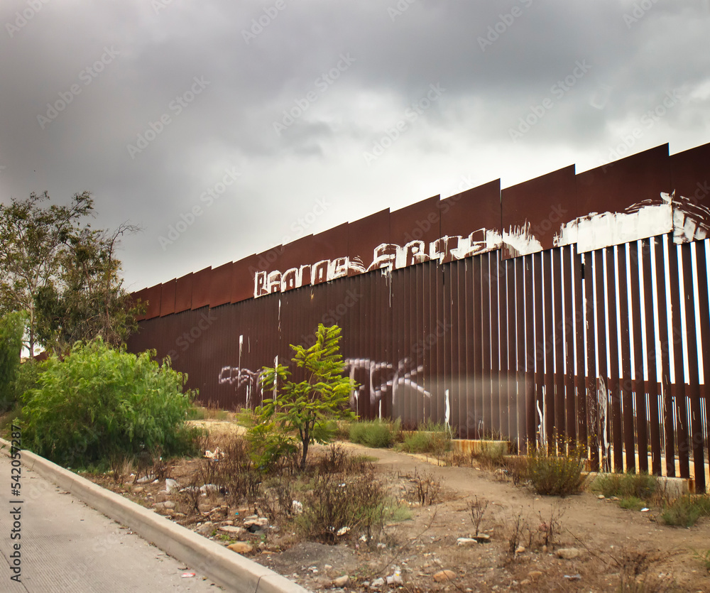 Graffiti on a border wall