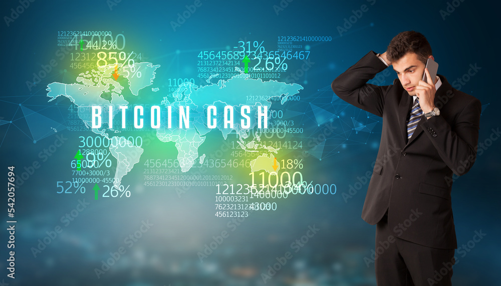Businessman thinking about market concept Businessman thinking about market concept