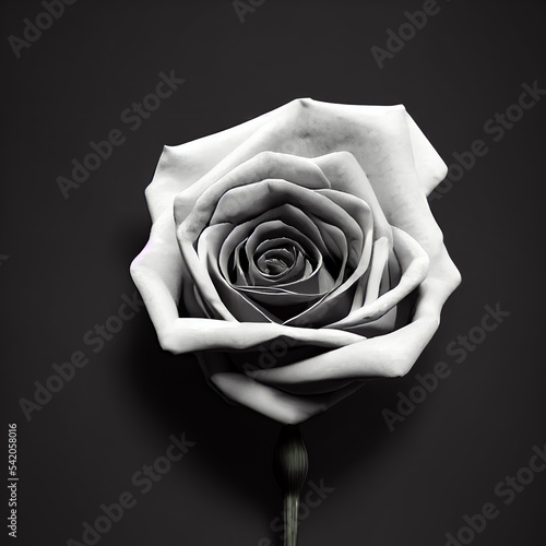 White rose on black background photo