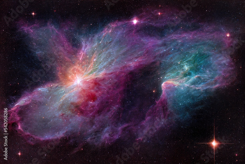 Fototapeta Naklejka Na Ścianę i Meble -  space galaxy background. Modern digital art illustration background.