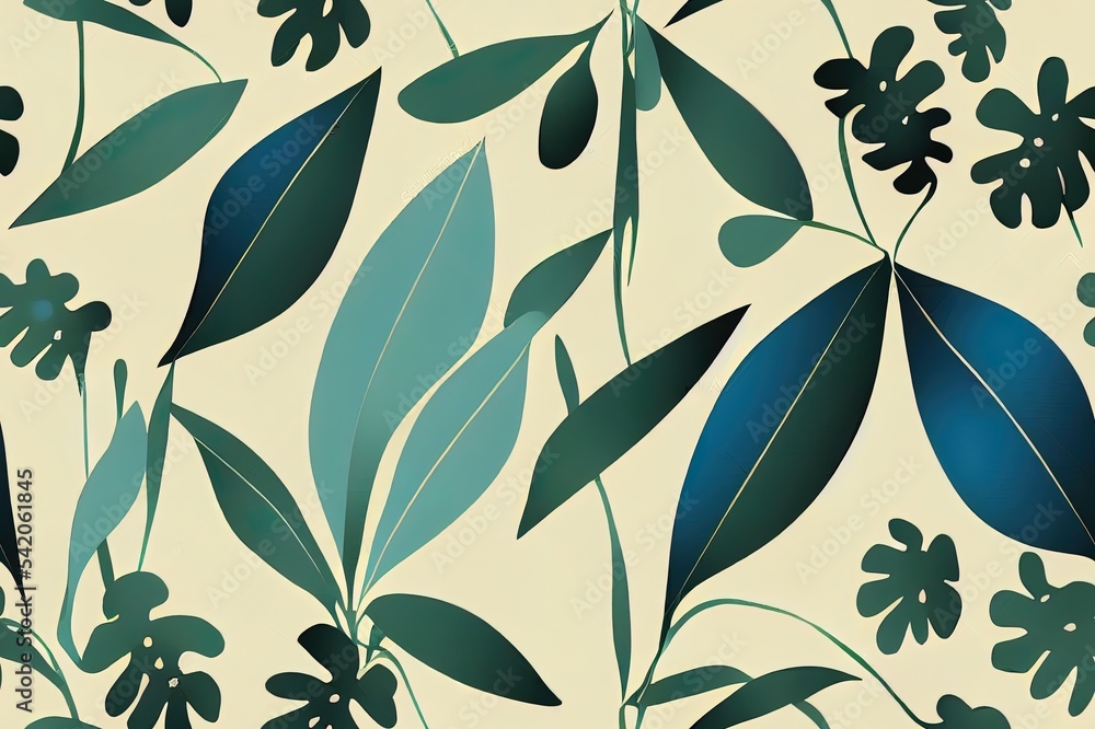 Summer seamless tropical pattern with bright leaves and plants on a white background. Modern abstract design for fabric, paper, interior decor. Summer colorful hawaiian. Summer seamless tropical pattern with bright leaves and plants on a white background. Modern abstract design for fabric, paper, interior decor. Summer colorful hawaiian.