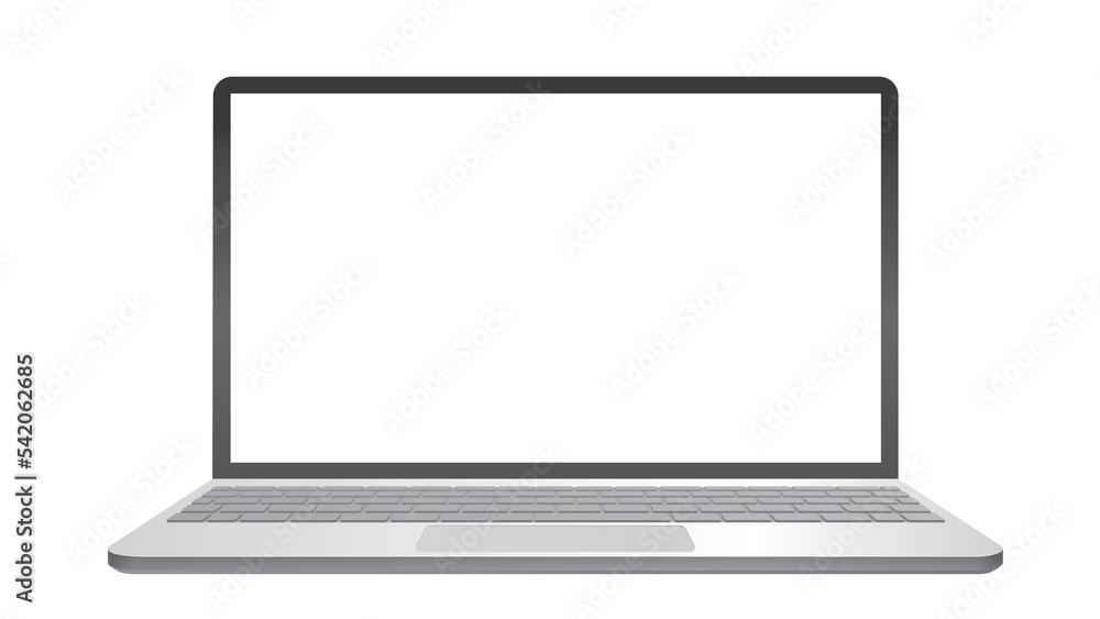 realistic laptop mockup with blank screen, front view realistic laptop mockup with blank screen, front view