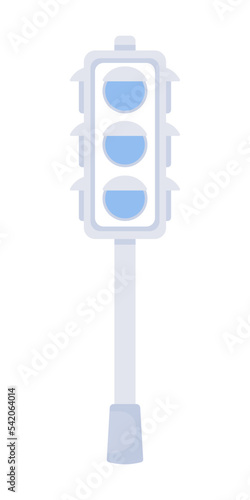 Traffic lights semi flat color vector object. Editable element. Full sized item on white. Regulation signals for vehicles simple cartoon style illustration for web graphic design and animation