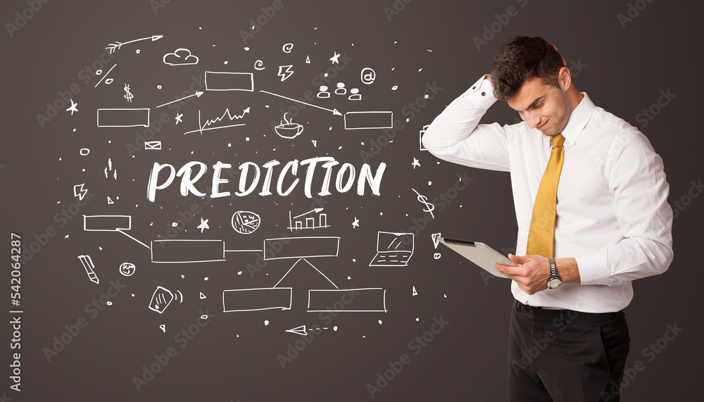 Businessman thinking with educational inscription Businessman thinking with educational inscription