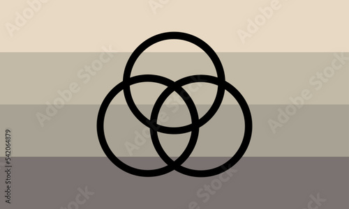 Alternative Venngender flag vector illustration. Mathematical intersection of two genders. Gender identity where two genders overlap and combined with each other creating a whole new gender. LGBTA+.