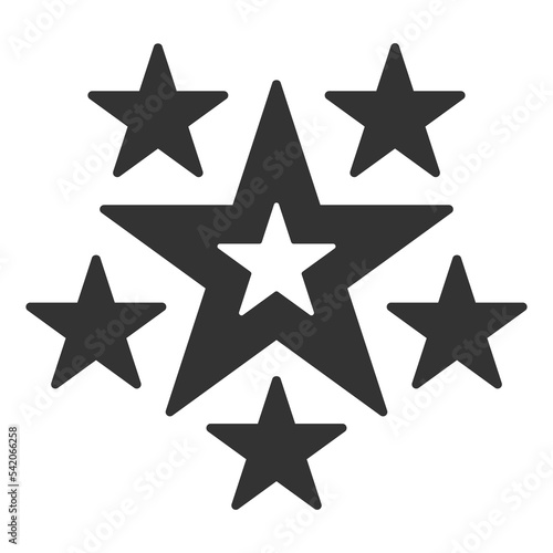 Big star and stars around - icon  illustration on white background  glyph style
