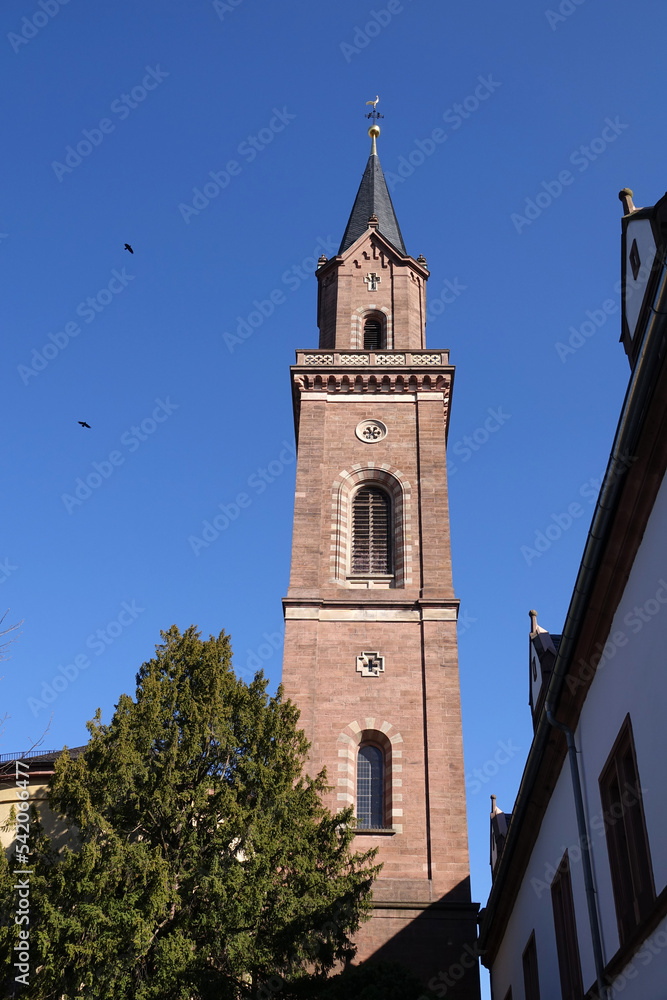 Fototapeta premium Kirche St. Laurentius in Weinheim