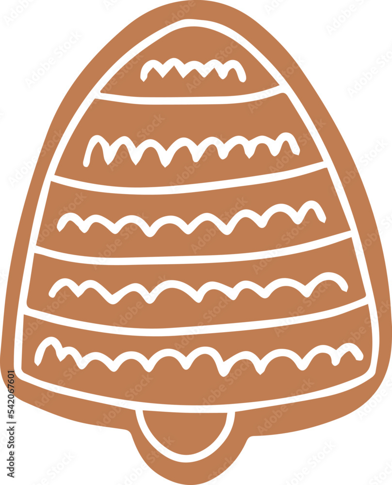 Vector ginger cookie bell shape illustration Vector ginger cookie bell shape illustration