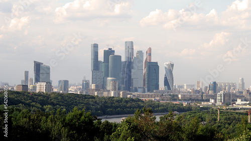 Moscow city (Moscow International Business Center) at evening, Russia.