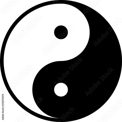 Yin yang symbol. Harmony sign in png. Balance illustration. Yin and yang icon on transparent background