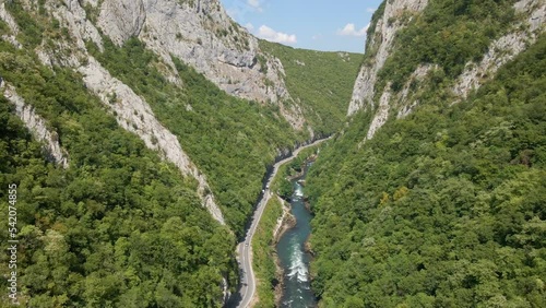 River in a valley during summer in Bosnia