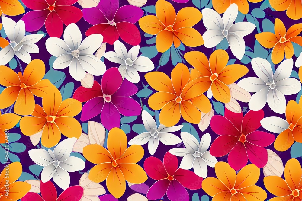 Beatiful colorful seamless flowers pattern