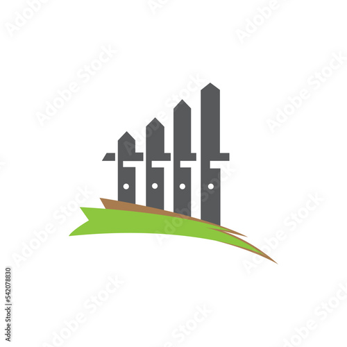 fence icon logo vector design template