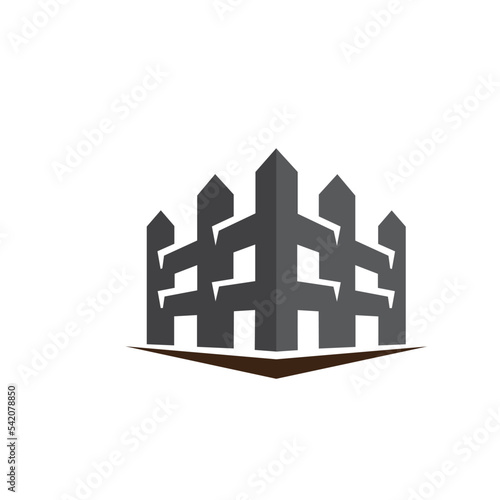 fence icon logo vector design template