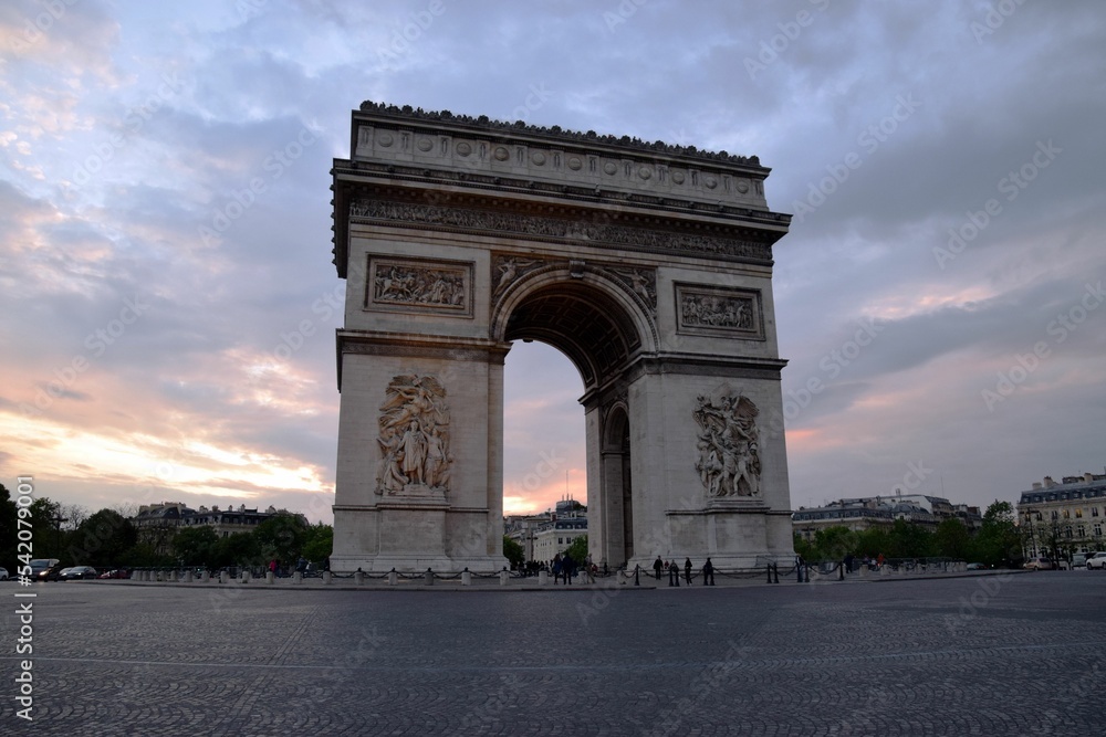 Triumph Arc in Paris at sunset