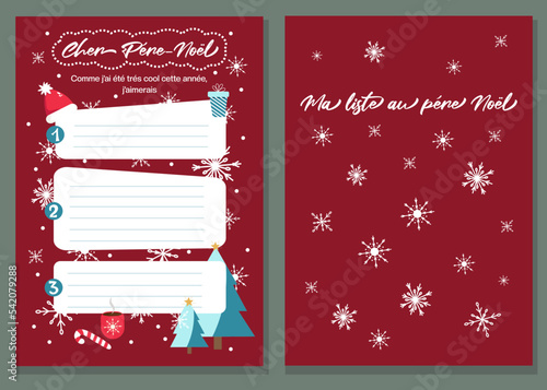 Christmas wish list for Santa in French language