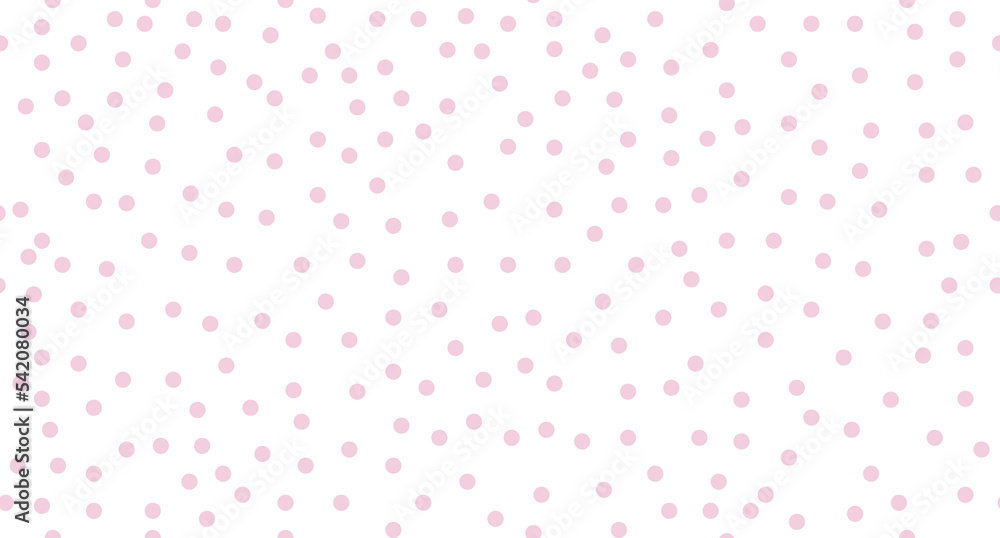 Seamless polka dot pattern. Vector repeating texture. Polka dot with color pastel background. Pink polka dot pattern. Pink polka wrapping texture. Vector illustration - obrazy, fototapety, plakaty 