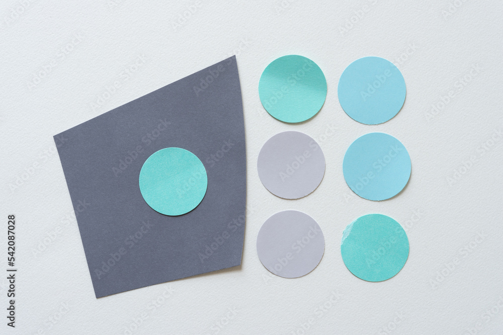 set of paper discs and gray paper shape set of paper discs and gray paper shape
