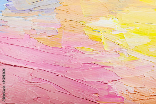 Beautiful strokes of pastel oil paints as background, closeup