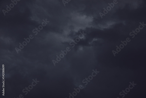 Picturesque view of sky with heavy rainy clouds