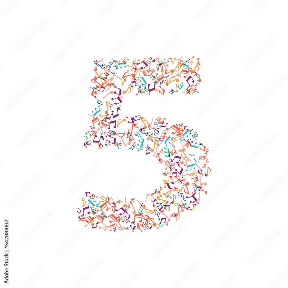 decorative music note number 5
