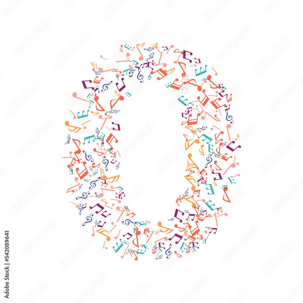 decorative music note number 0