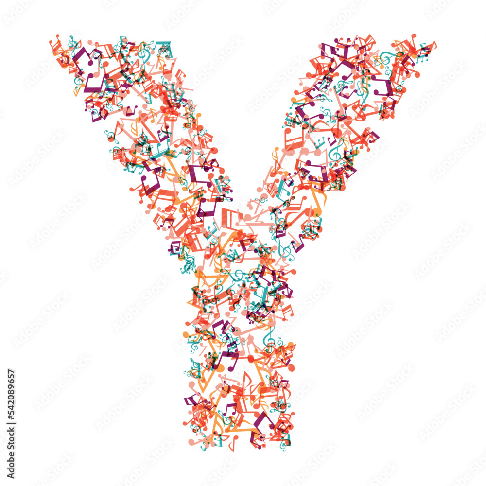 decorative music note letter Y decorative music note letter Y