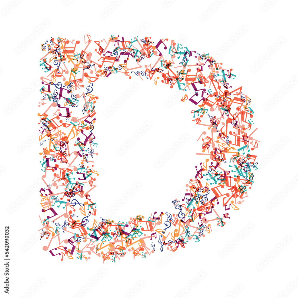 decorative music note letter D decorative music note letter D