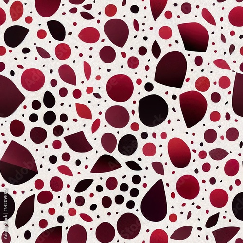 Wallpaper Mural Collage contemporary garnet, pomegranate floral and polka dot shapes seamless pattern set. Modern exotic design for paper, cover, fabric, interior decor and other users. Torontodigital.ca