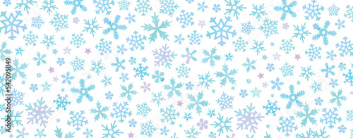 雪の結晶の背景素材 ブルー 背景透明