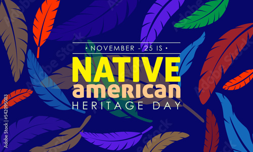 Vector illustration design concept of Native American Heritage Day observed on November 25