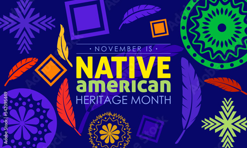 Vector illustration design concept of National Native American Heritage Month observed on November