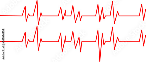Red heartbeat line icon on white background. Pulse Rate Monitor. Vector illustration..eps