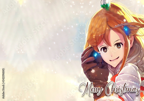 A cute girls Christmas Card