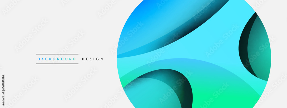 Creative geometric wallpaper. Minimal abstract background. Circle and wave composition vector illustration for wallpaper banner background or landing page Creative geometric wallpaper. Minimal abstract background. Circle and wave composition vector illustration for wallpaper banner background or landing page