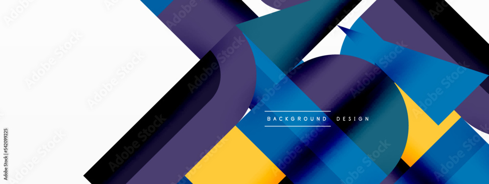 Minimal geometric abstract background. Circle square and triangle design. Trendy techno business template for wallpaper, banner, background or landing Minimal geometric abstract background. Circle square and triangle design. Trendy techno business template for wallpaper, banner, background or landing