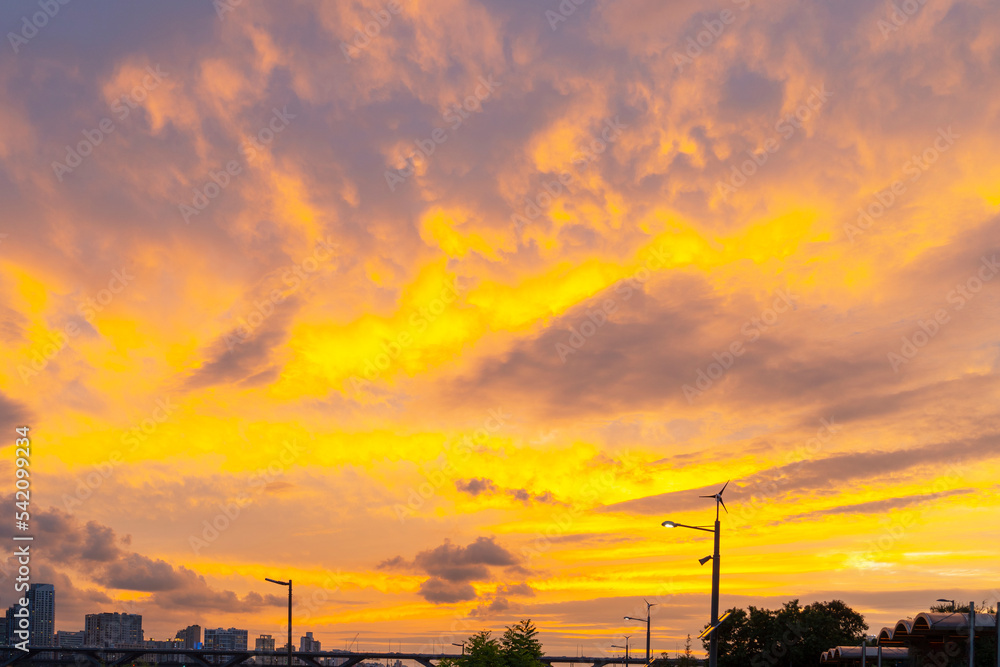 Evening sun and clouds at sunset Evening sun and clouds at sunset
