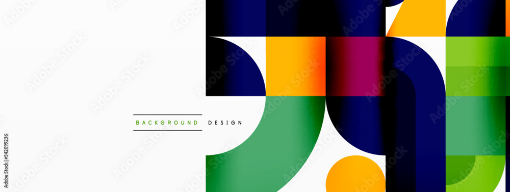 Minimal geometric abstract background. Circle square and triangle design. Trendy techno business template for wallpaper, banner, background or landing Minimal geometric abstract background. Circle square and triangle design. Trendy techno business template for wallpaper, banner, background or landing
