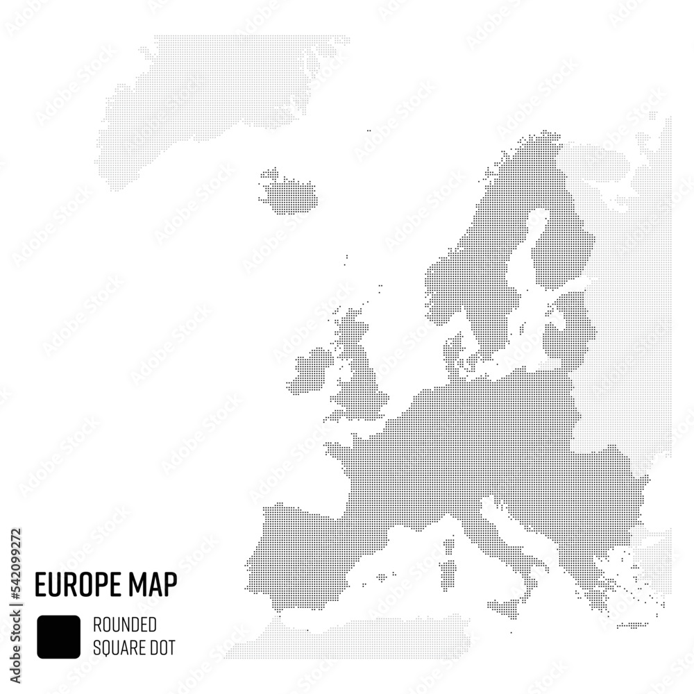 世界地図ドット ヨーロッパ地域 国別にグループ