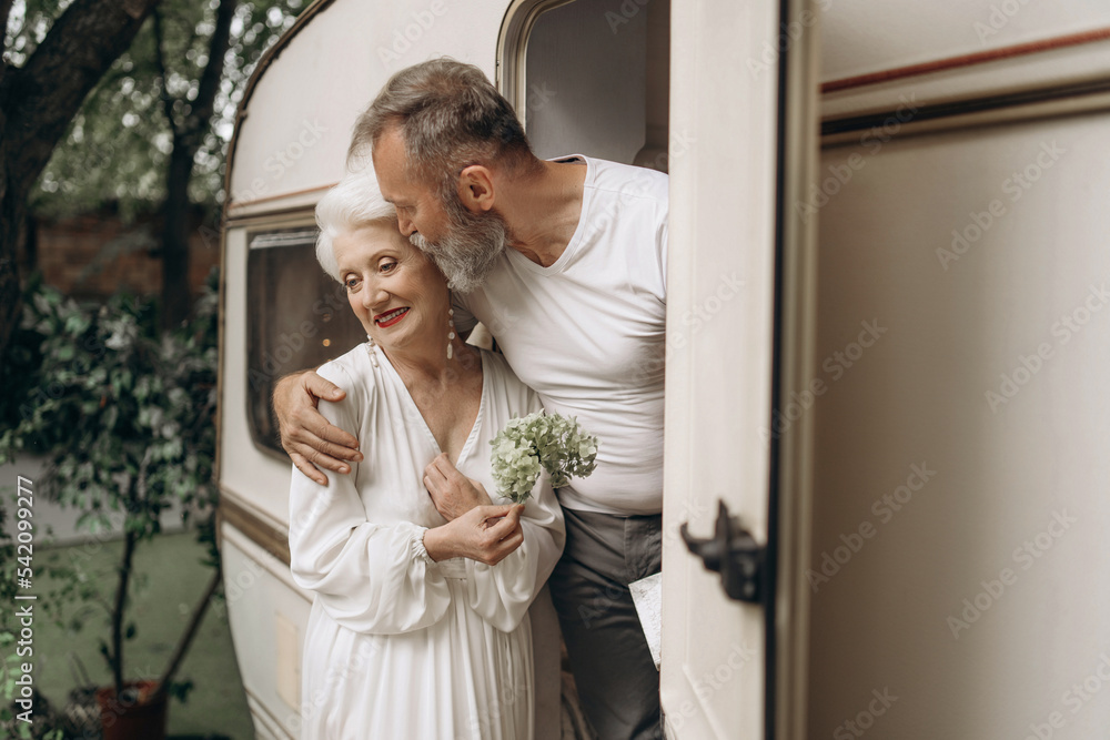 Senior, beautiful couple loving each other. Senior, beautiful couple loving each other.