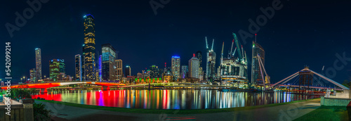 Brisbane city skyline from across the river at night
