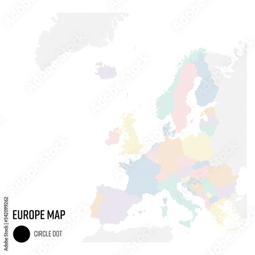 世界地図ドット ヨーロッパ地域 国別にグループ