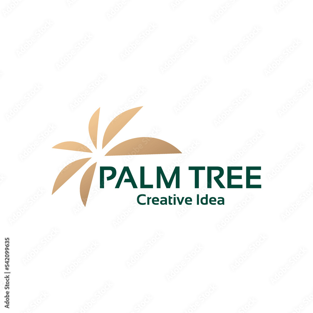 Luxury golden palm tree logo icon vector isolated for your company