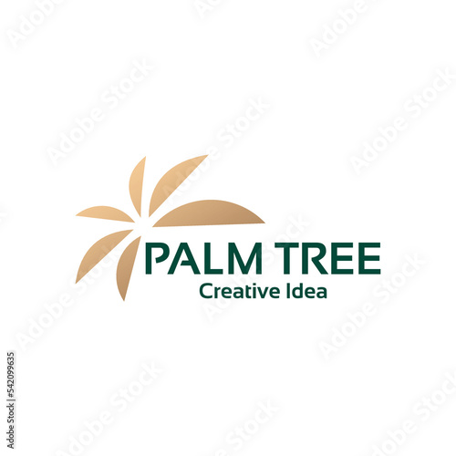 Luxury golden palm tree logo icon vector isolated for your company