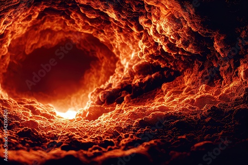 Fototapet 3D rendered computer generated image of Christian hell