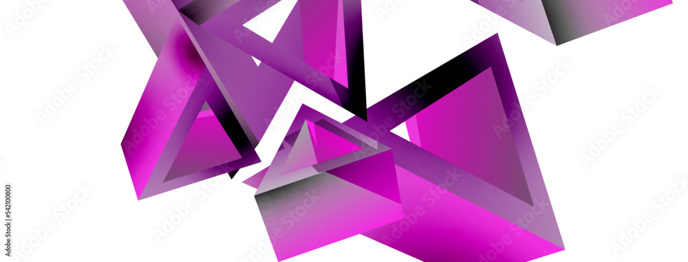 Triangle abstract background. 3d vector basic shape technology or business concept composition. Trendy techno business template for wallpaper, banner, background or landing Triangle abstract background. 3d vector basic shape technology or business concept composition. Trendy techno business template for wallpaper, banner, background or landing