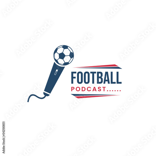podcast logo vector icon silhouette mic with sports ball. logo design